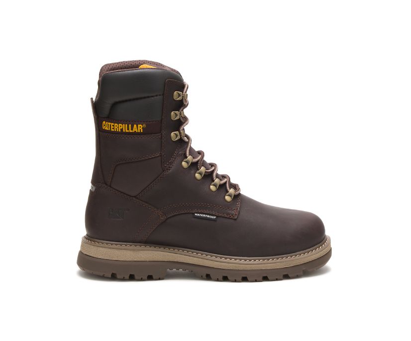 Caterpillar Fairbanks 8 Waterproof TX Steel Toe - Sicherheitsstiefel Herren DunkelBraun - Schweiz NY